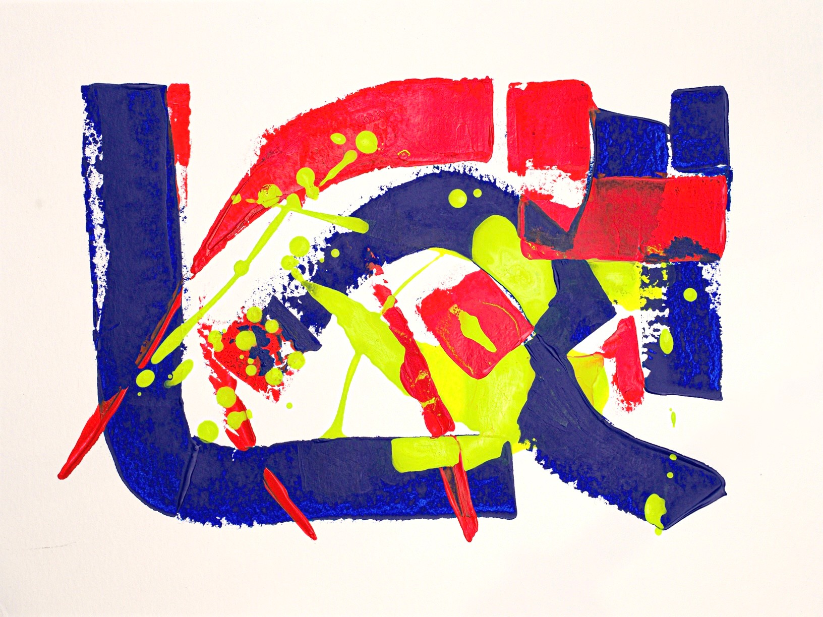 Original Abstract Acrylic Painting on Paper - 30x40 cm