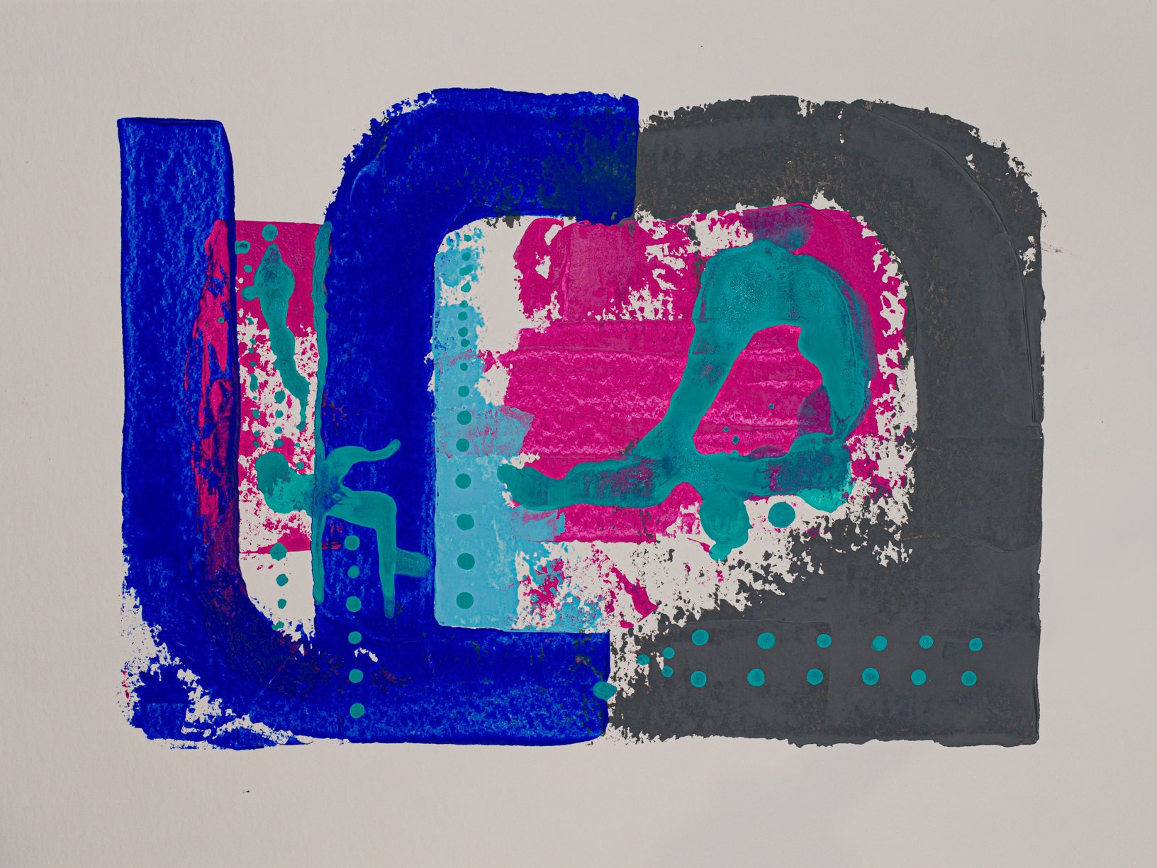Original Abstract Acrylic Painting on Paper - 30x40 cm