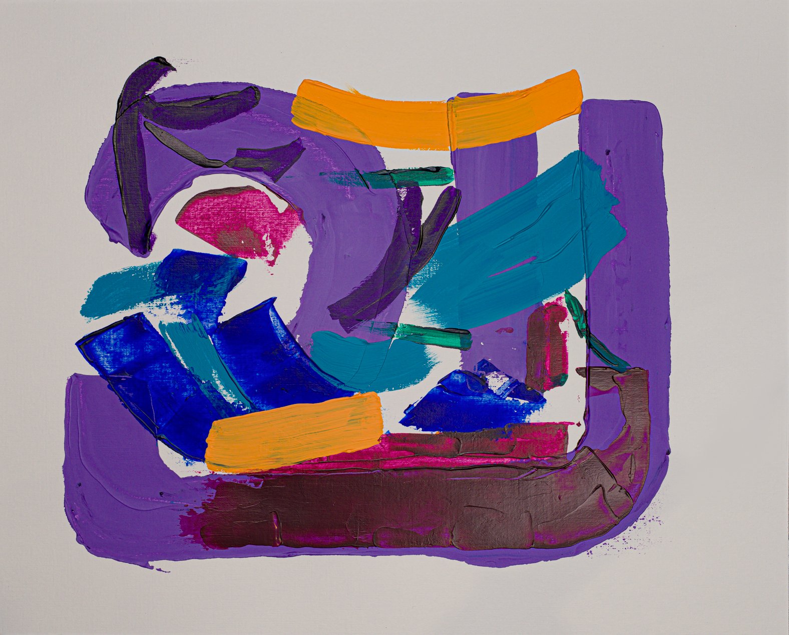 Original Abstract Acrylic Painting on Paper - 33x41 cm