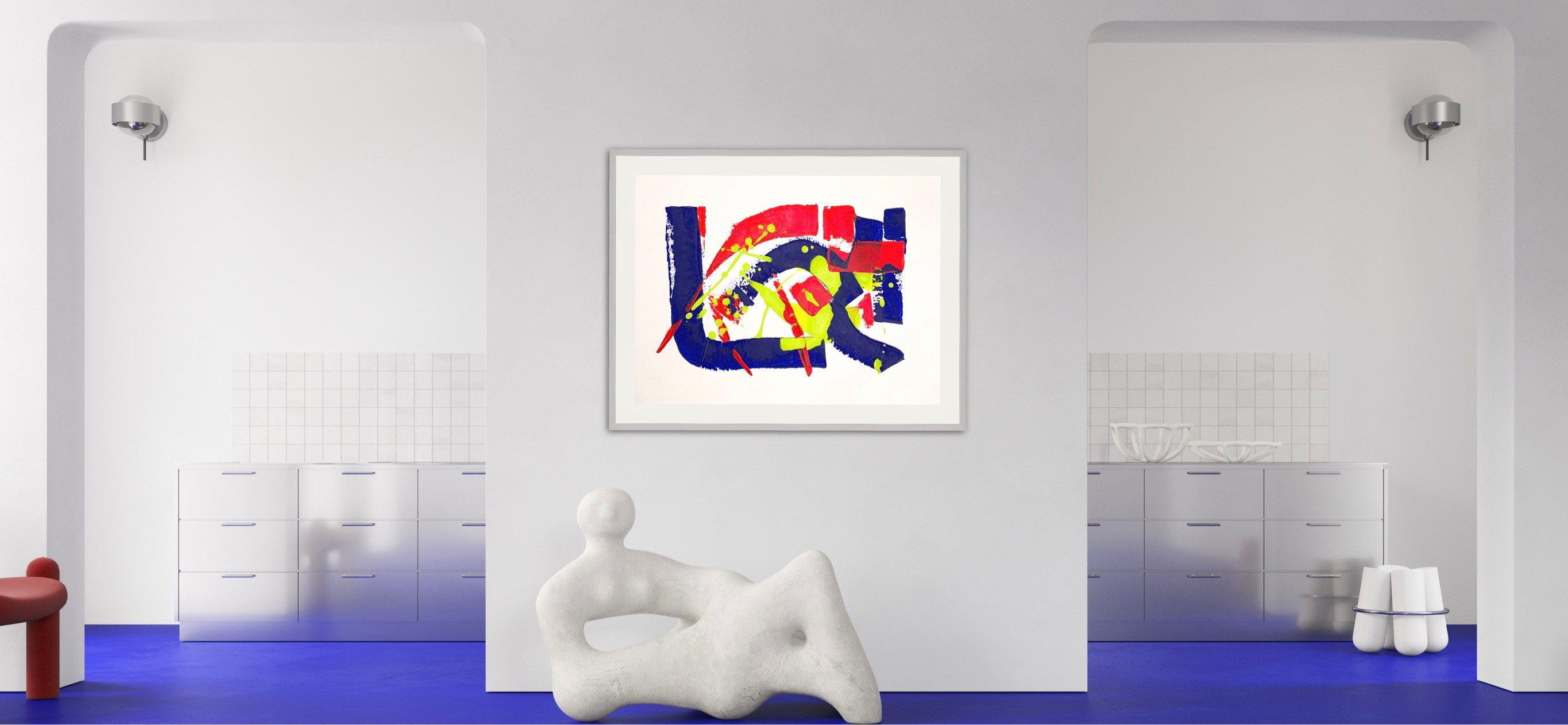 Original Abstract Acrylic Painting on Paper - 30x40 cm