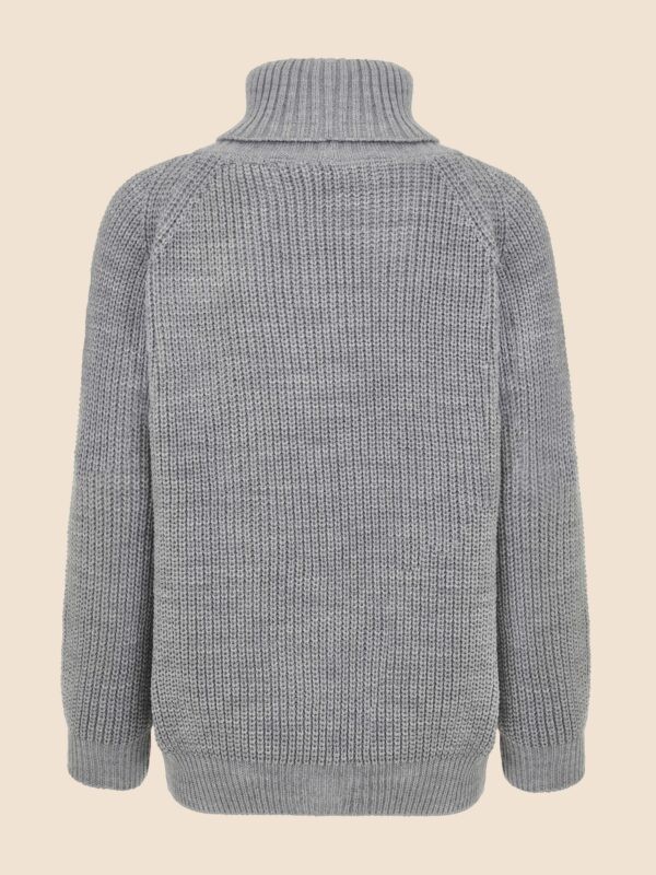 PULL "EG" A COL ROULE GRIS