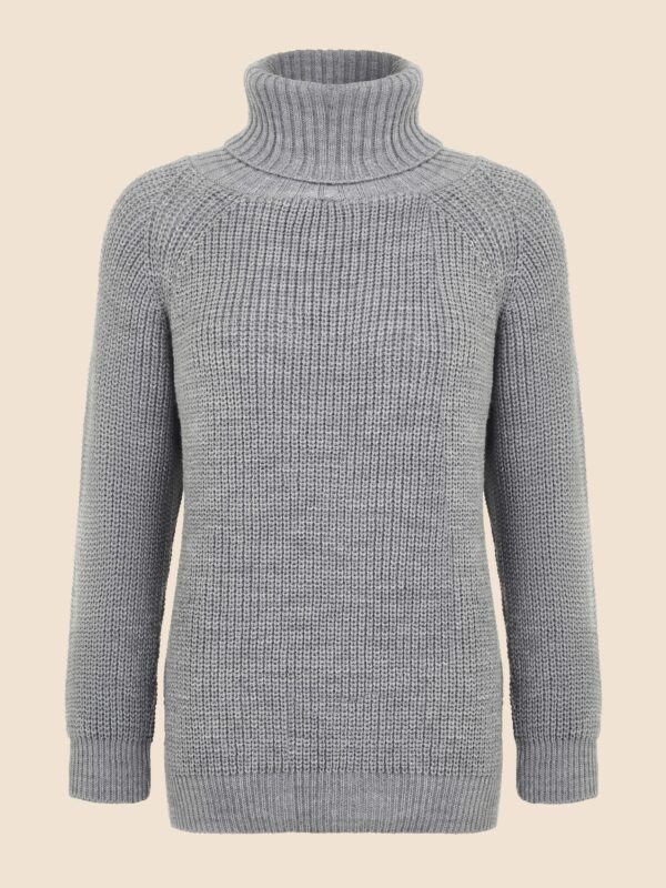 PULL "EG" A COL ROULE GRIS