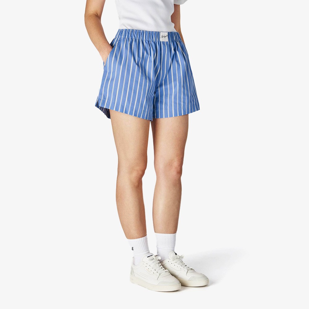 Striped Cotton Shorts 'Blue and White'