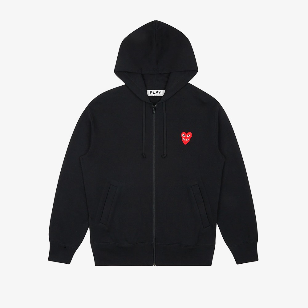 Stacked Heart Hooded Sweatshirt 'Black'