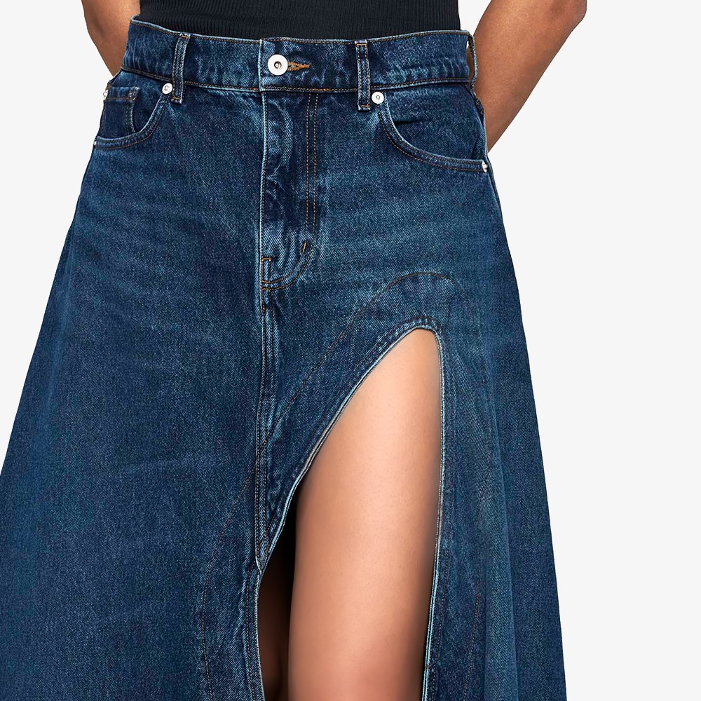 Evergreen Cut Out Denim Skirt