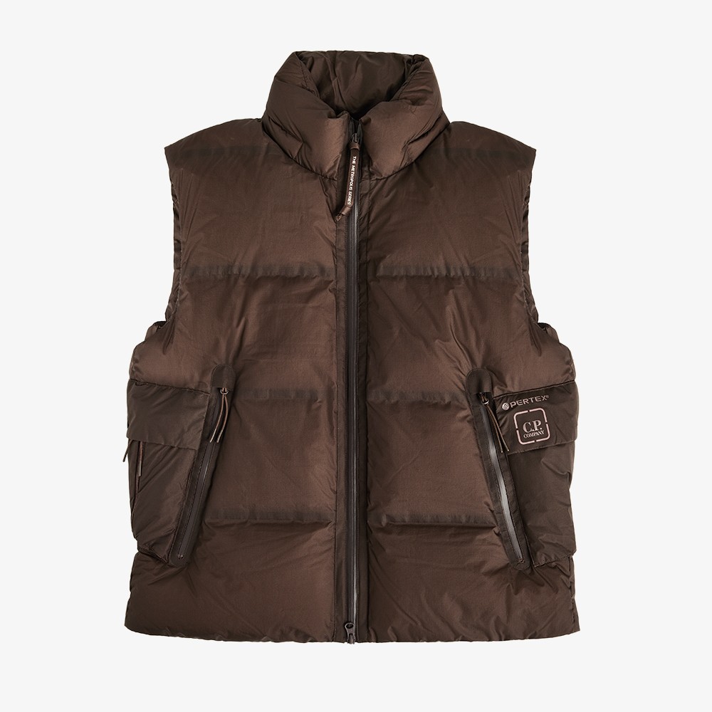 Metropolis Series Pertex Hooded Down Vest 'Brown'