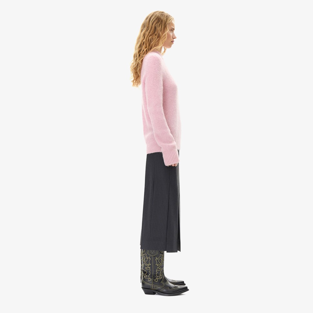 Brushed Alpaca O-neck 'Pink'