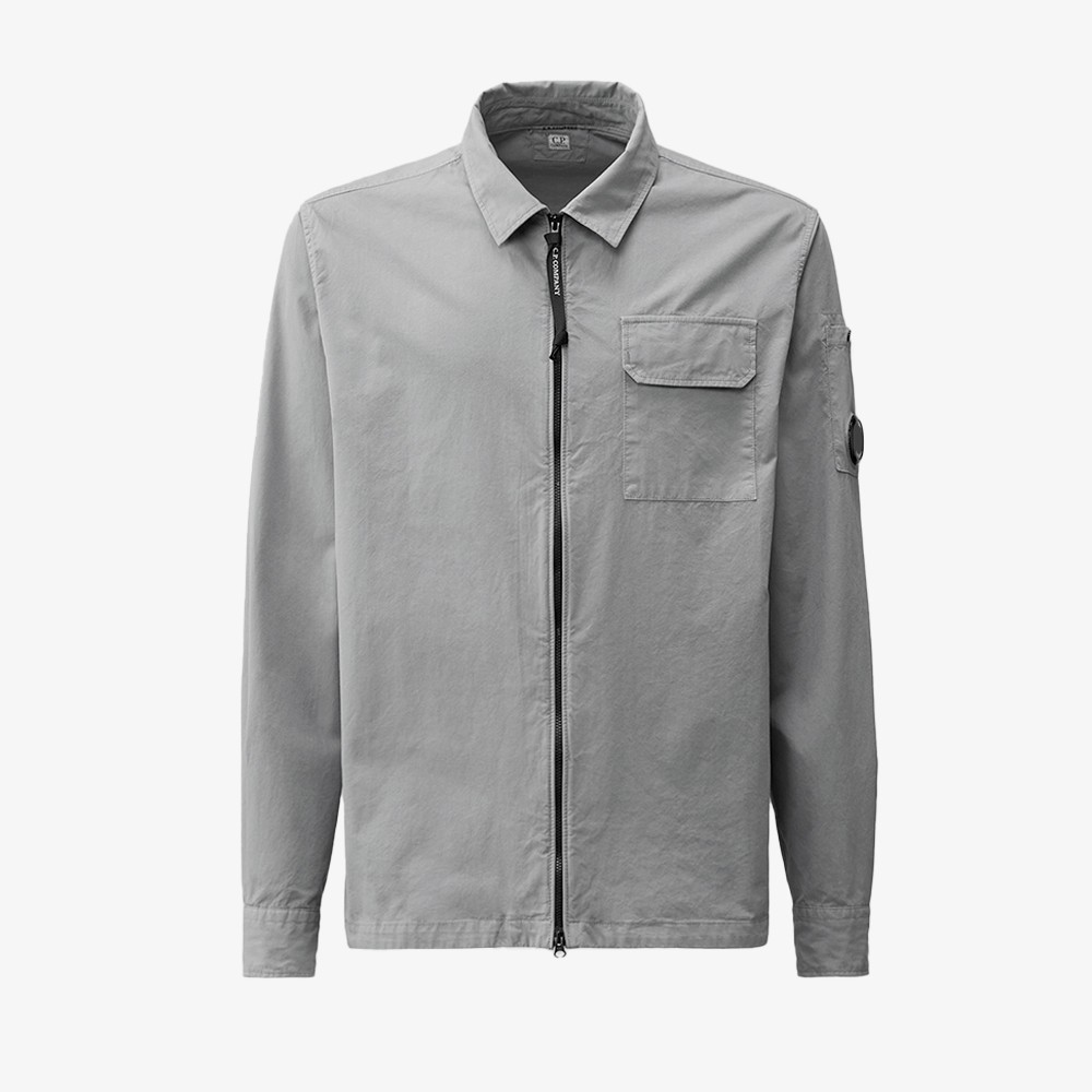 Chrome-R Nylon Full Zip Overshirt 'Grey'