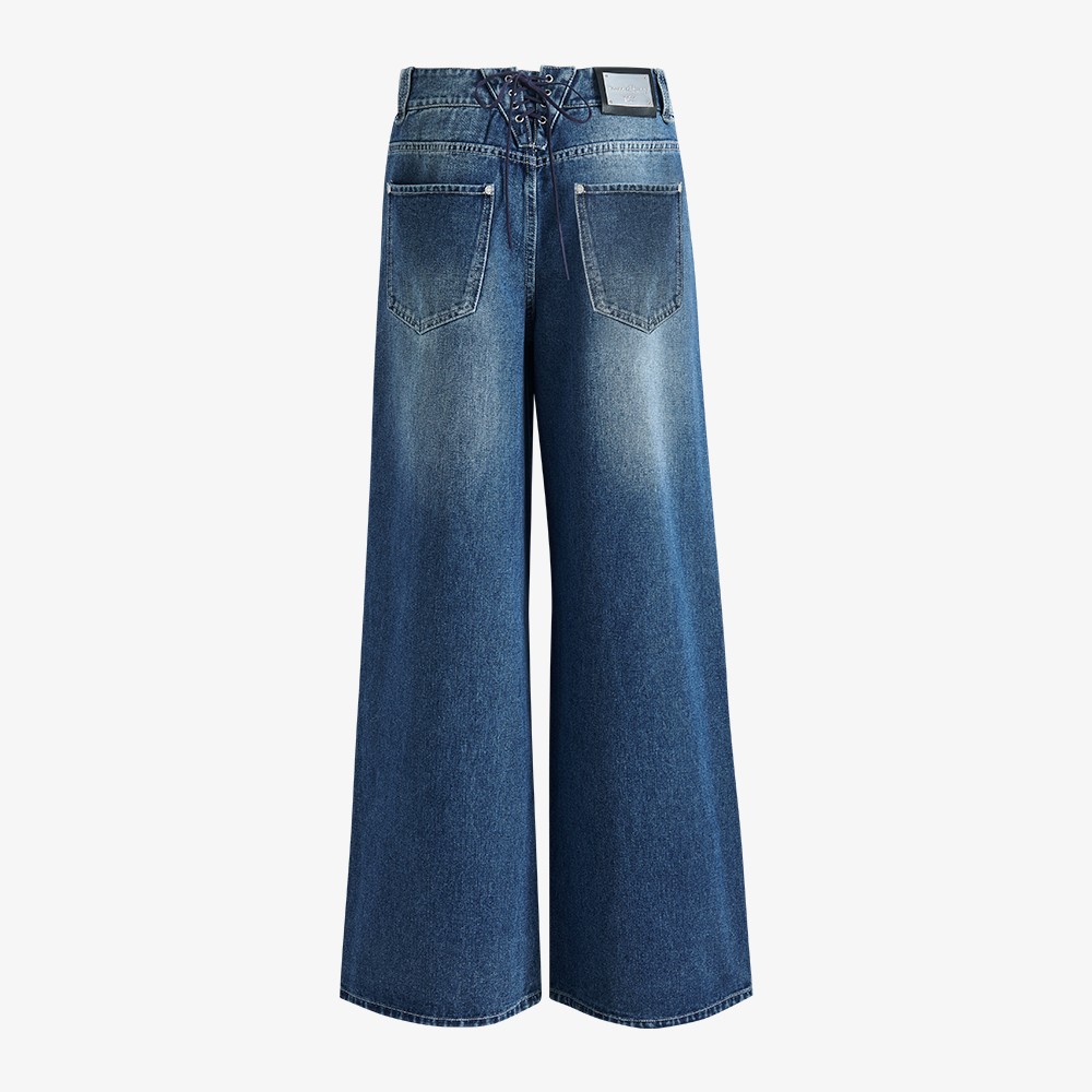 Wide Leg Denim Pants 'Blue Wash'