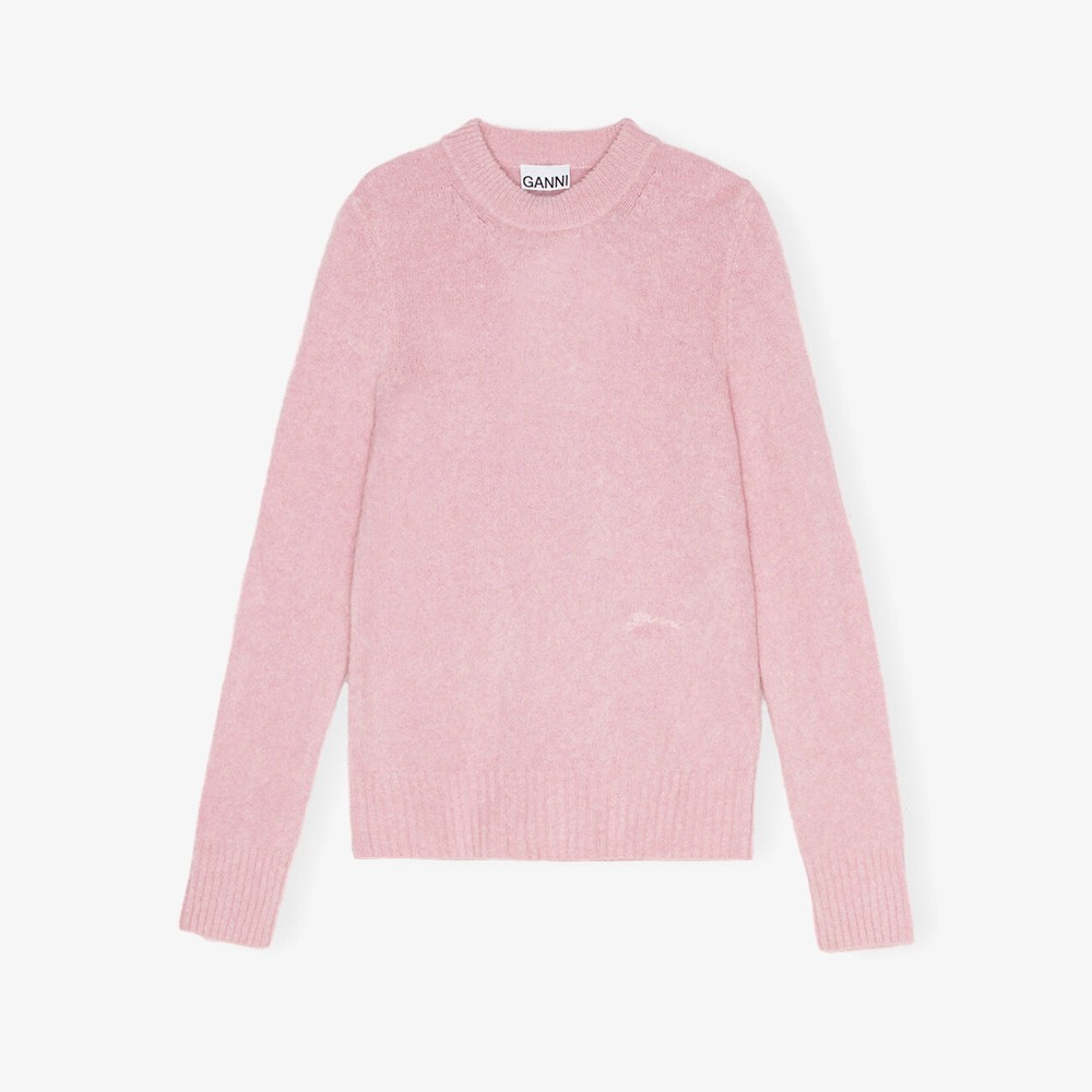 Brushed Alpaca O-neck 'Pink'