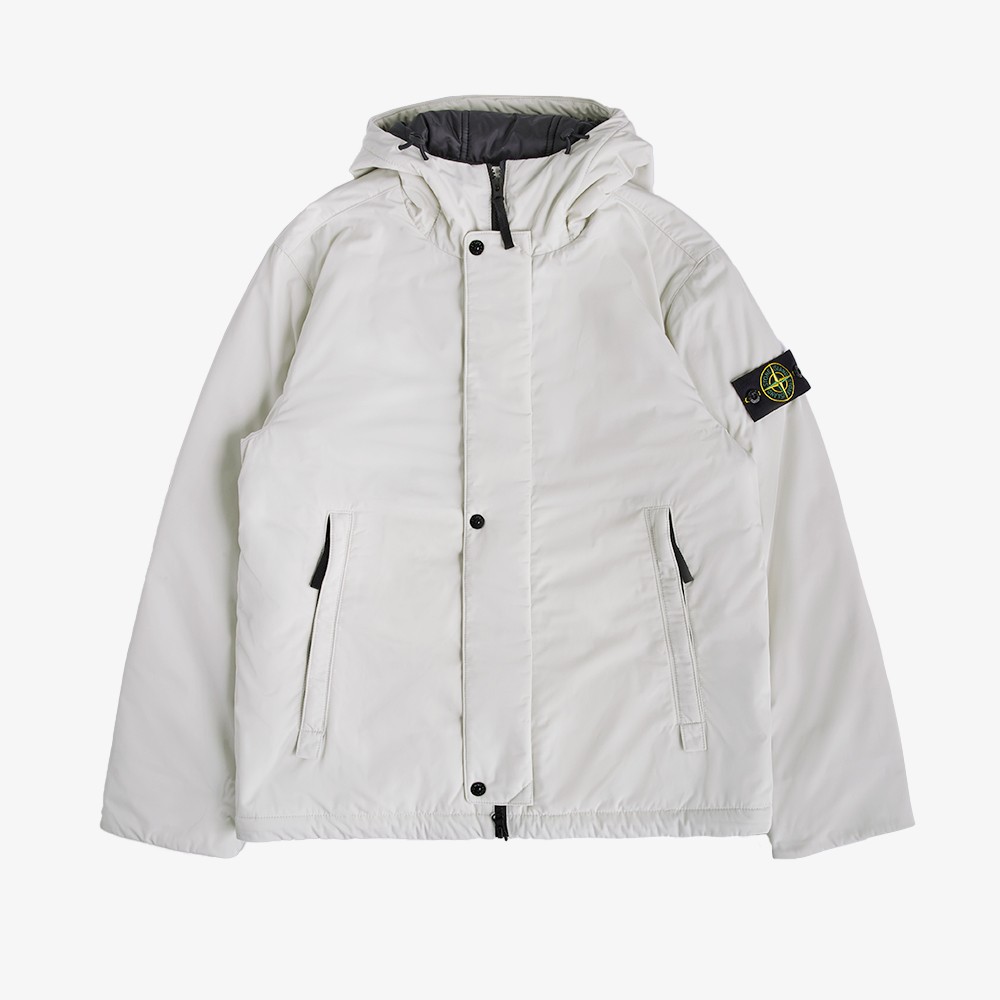 Polyester Micro Twill Hooded Jacket 'Off White'