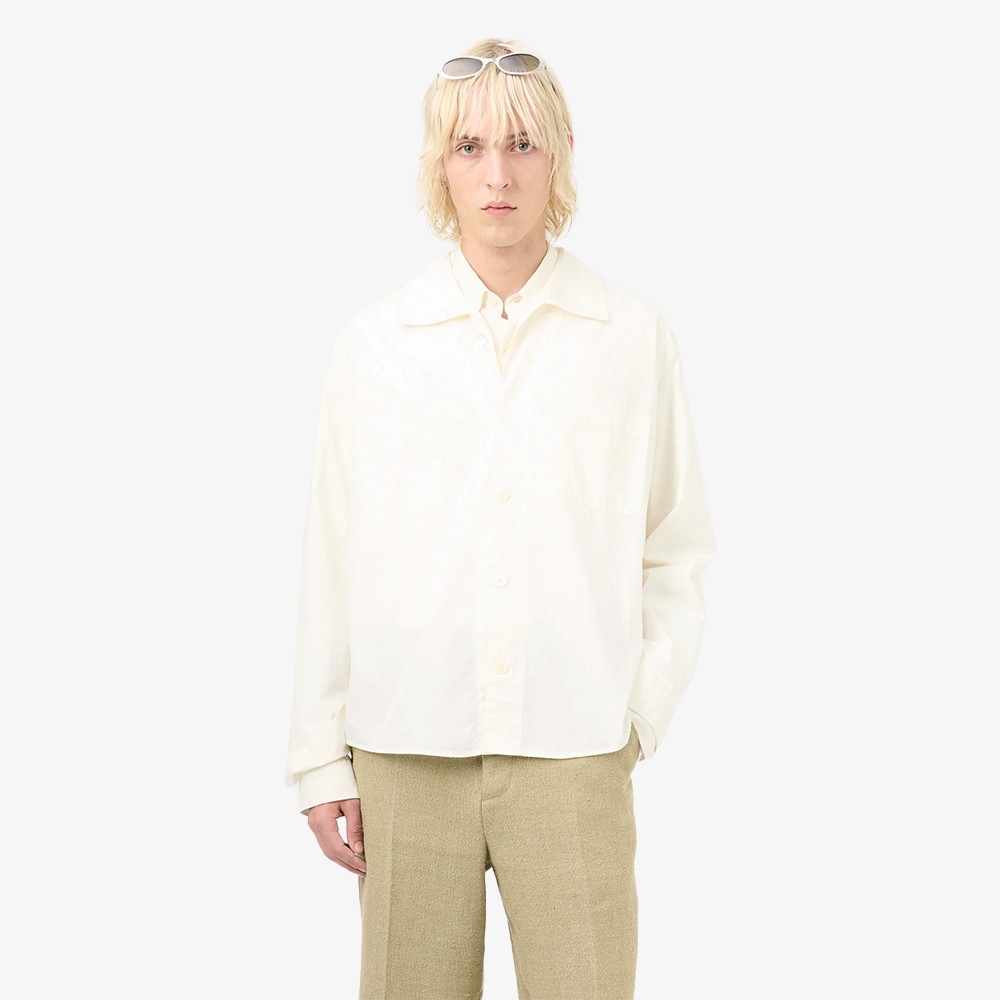 Funnel Shirt 'White Dense Poplin'