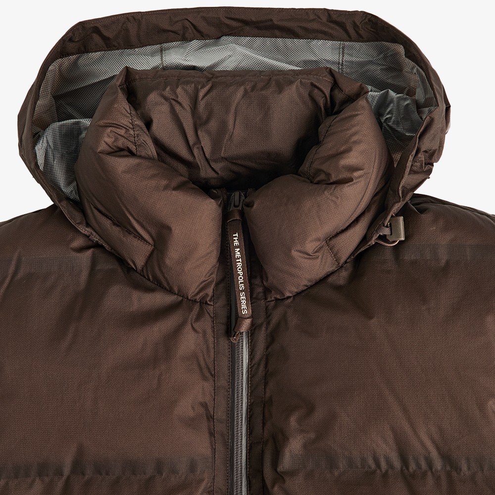 Metropolis Series Pertex Hooded Down Vest 'Brown'