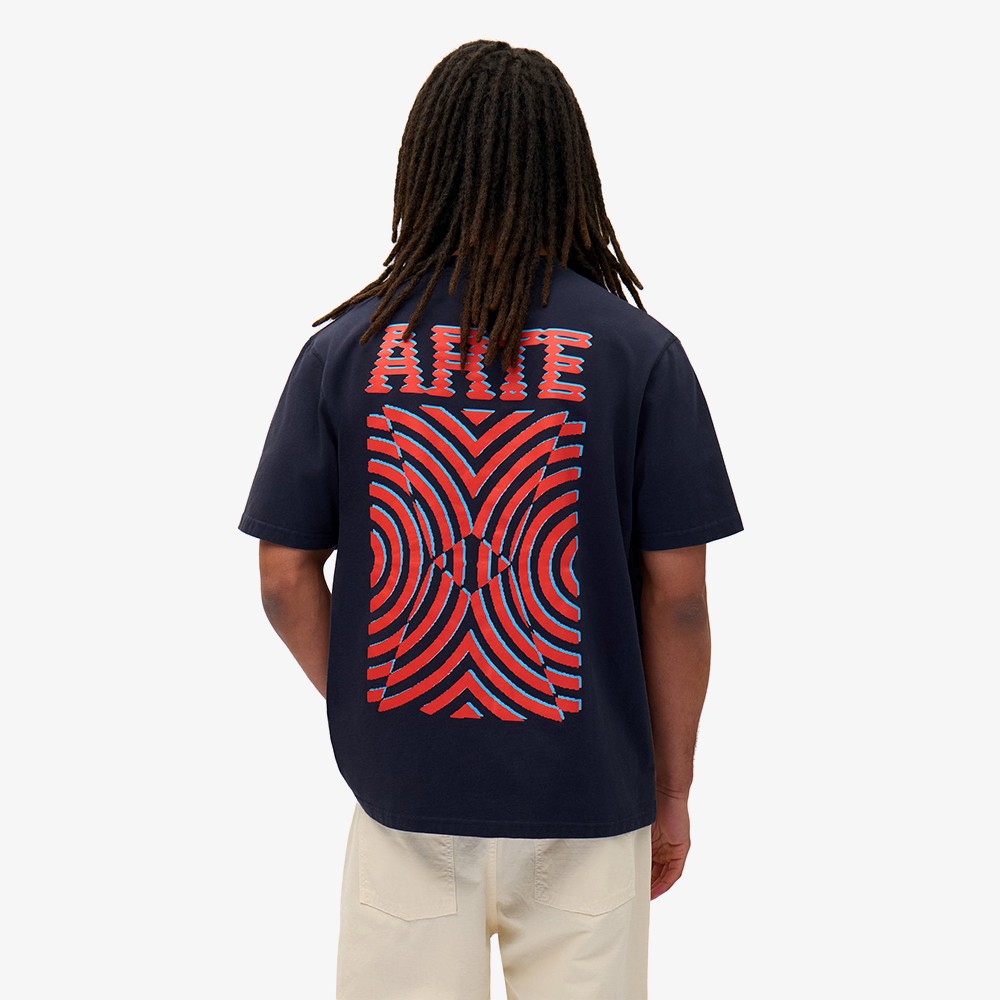 Mural Back Print T-shirt 'Navy'