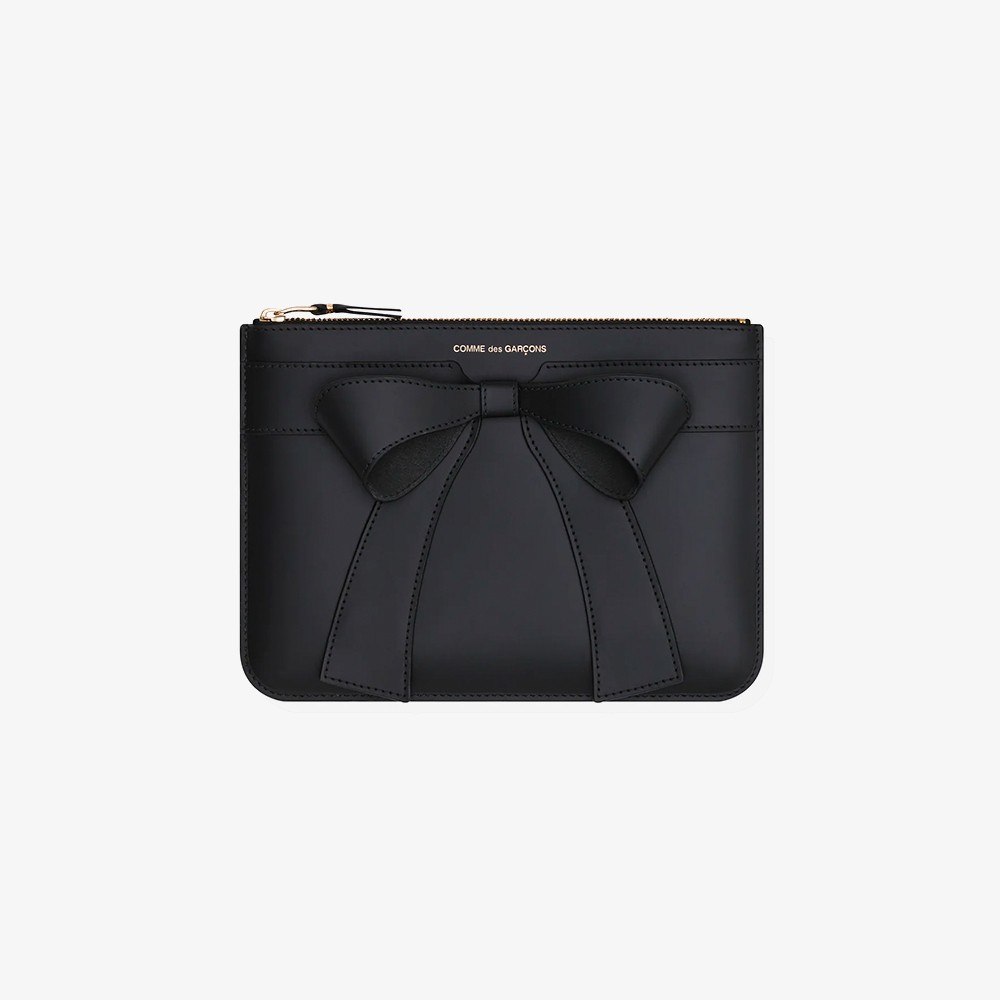 CDG Big Bow Pouch Wallet 'Black'