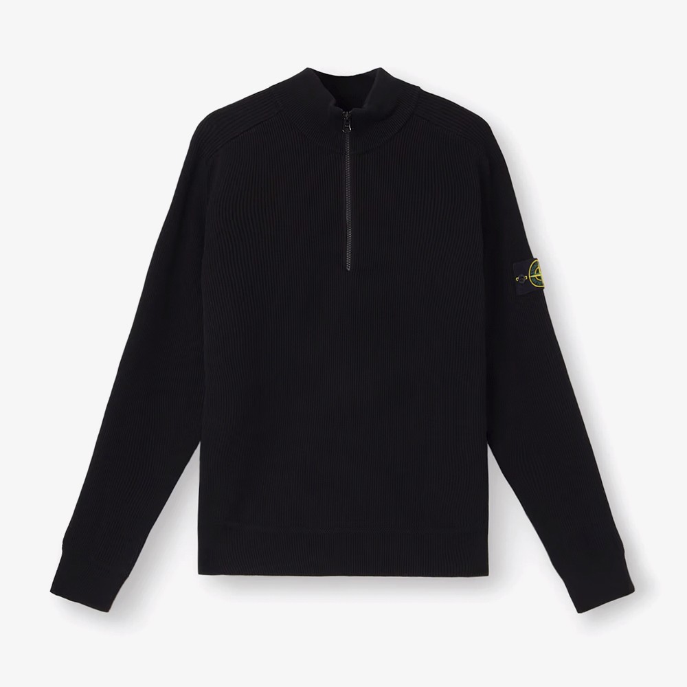 Ribbed Soft Knit Organic Cotton Shirt 'Black'