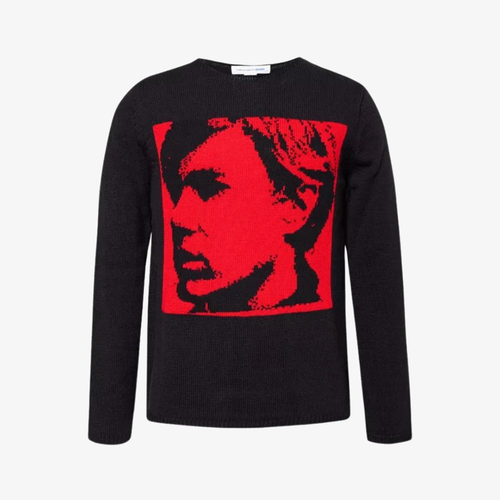 'Andy Warhol' Print Sweater Red