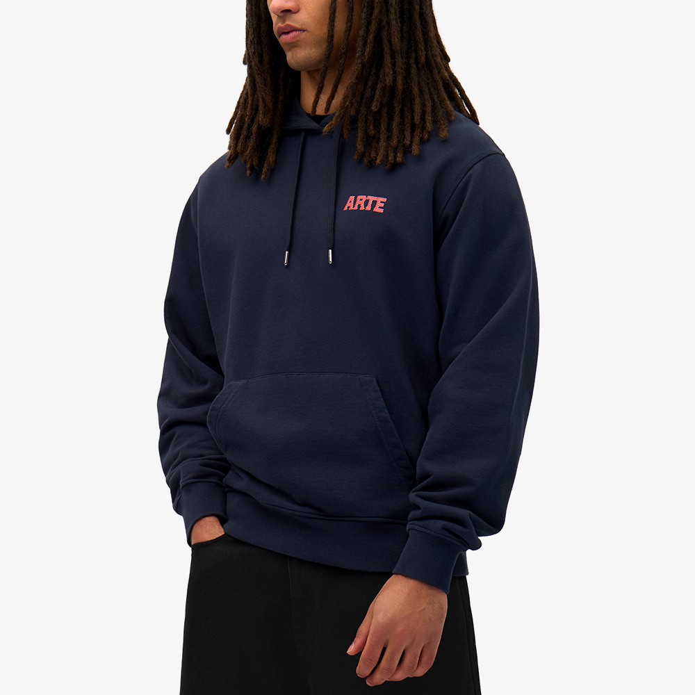 Mural Back Print Hoodie 'Navy'