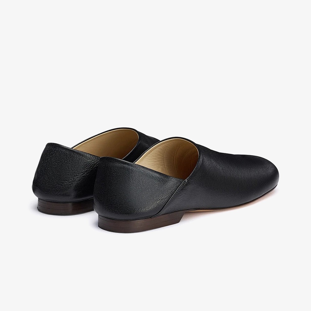 Soft Leather Slippers 'Black'