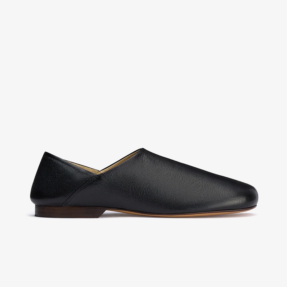 Soft Leather Slippers 'Black'