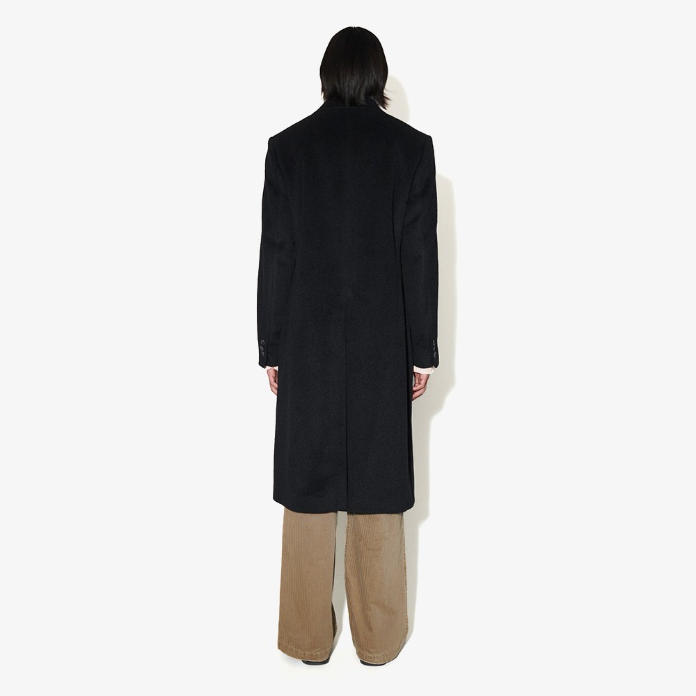 Whale Coat Black Hairy Wool