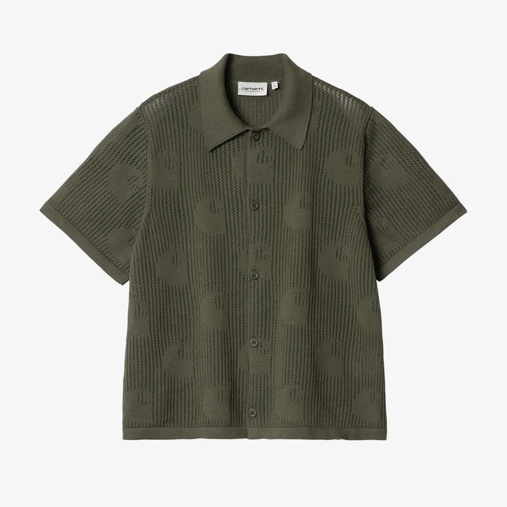 W’ S/S Temple Knit Shirt 'Dollar Green'