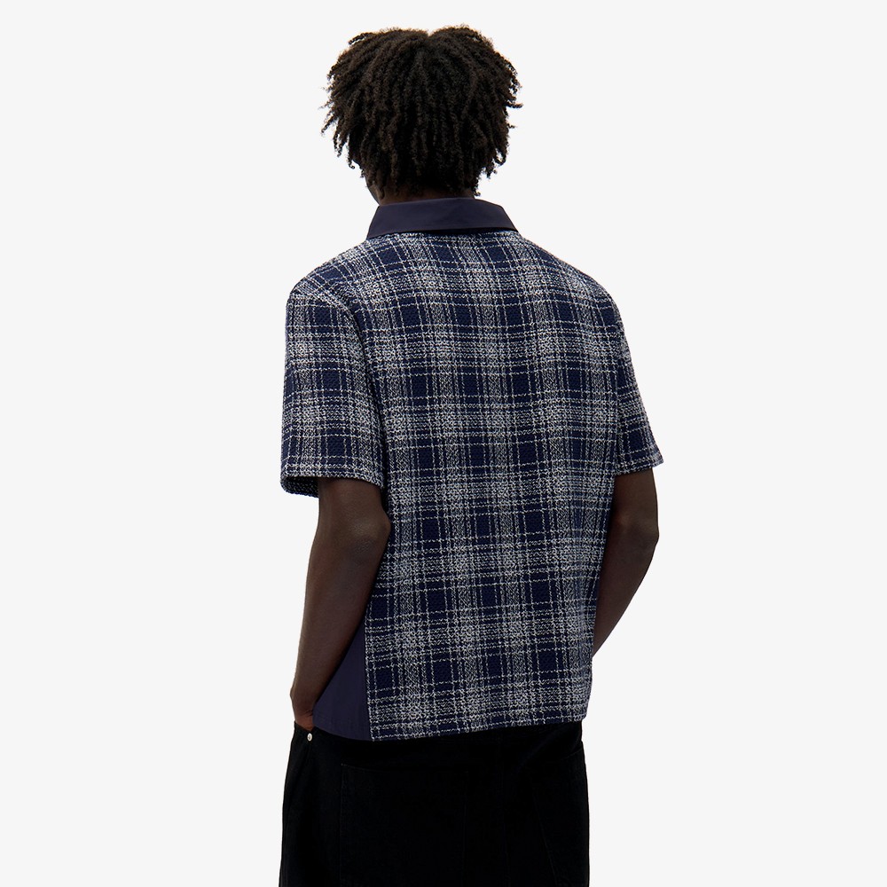 Square Collar T-shirt 'Plaid'
