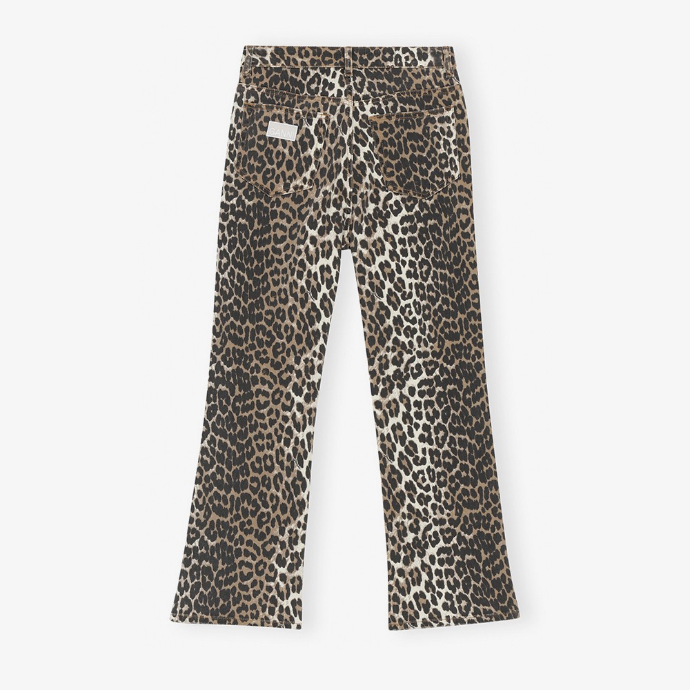 Print Denim Betzy Cropped 'Leopard'