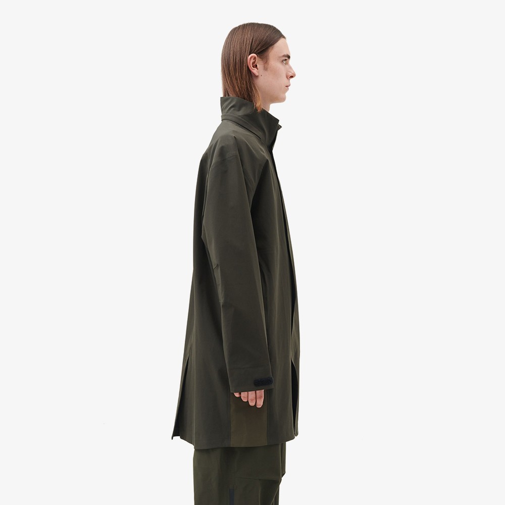 3L Shell Long Coat 'Moss Green'