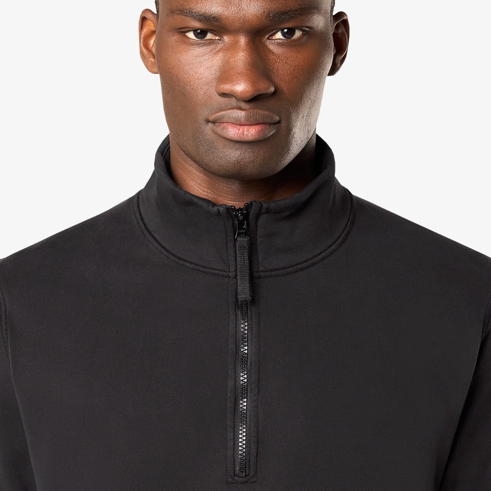 Organic Cotton Half-Zip Sweatshirt 'Black'