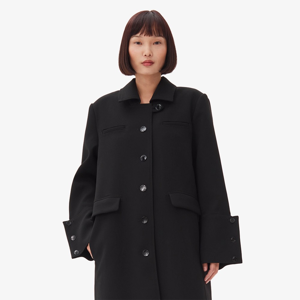 Bonded Crepe Coat 'Black'