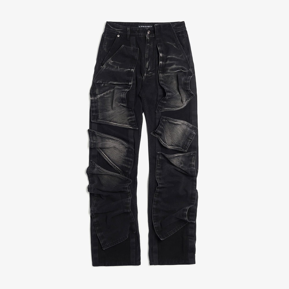 Velcro Multi Panel Jeans 'Faded Black'