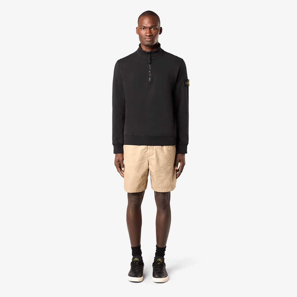 Organic Cotton Half-Zip Sweatshirt 'Black'