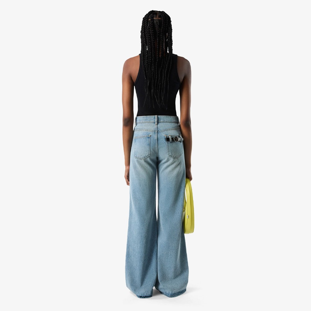 Wide Leg Denim Pants 'Blue'