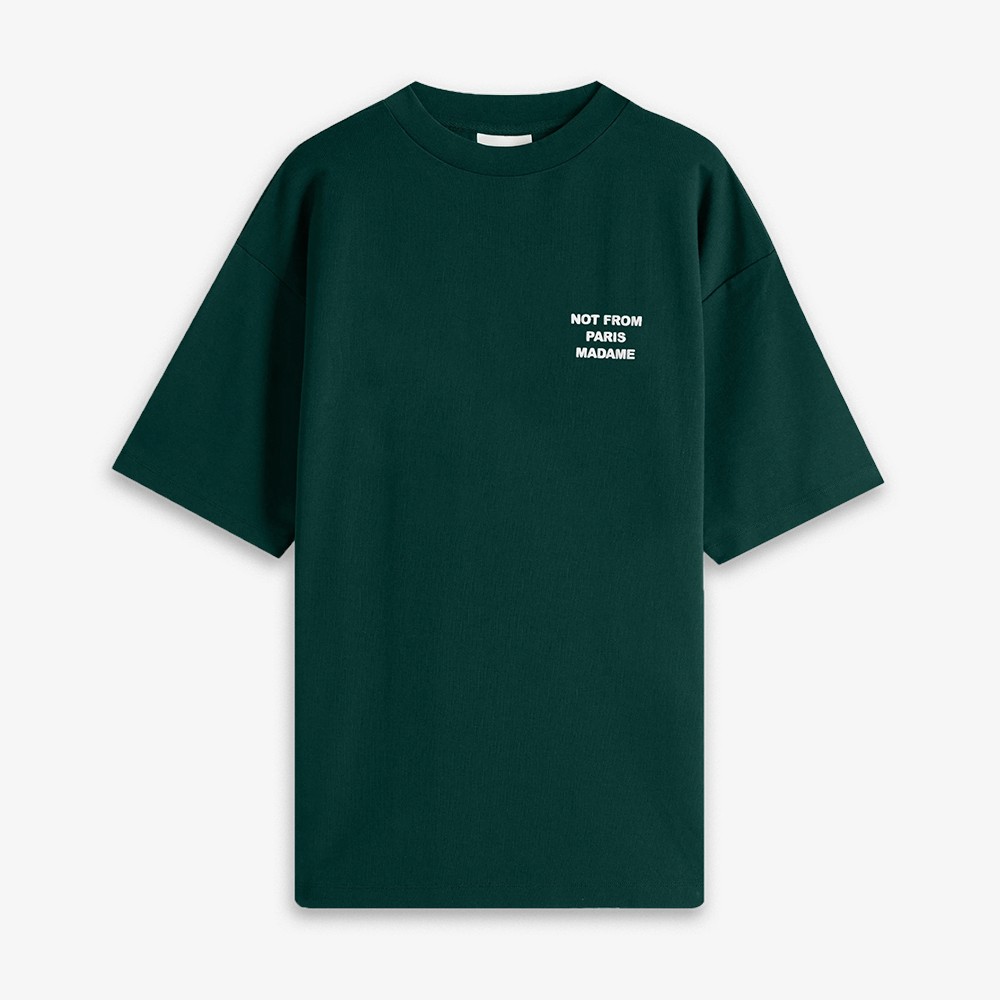 Le T-Shirt Slogan 'Dark Green'