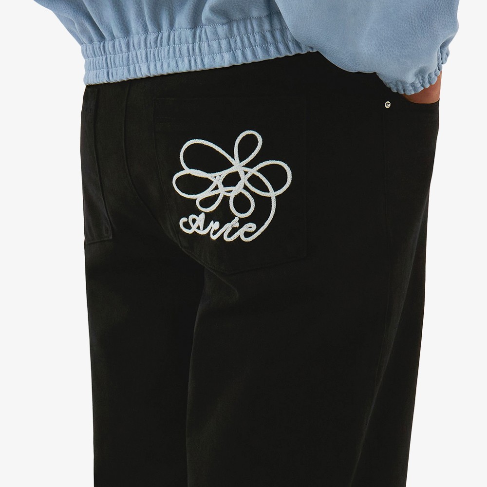 Embroidery Pockets Pants 'Black'