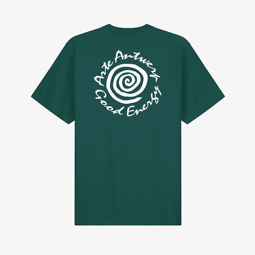 Big Spiral Print T-Shirt 'Green'