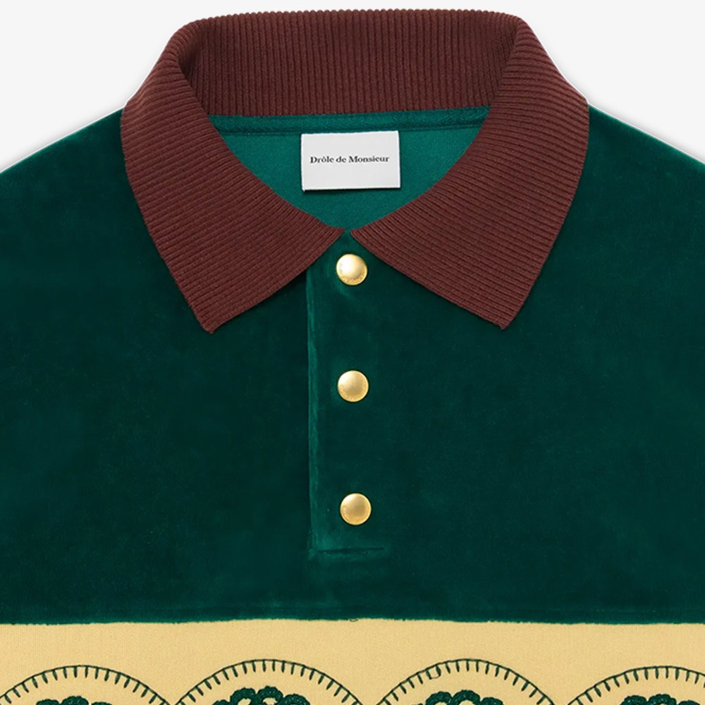 Le Polo Sweat Tressé 'Dark Green'