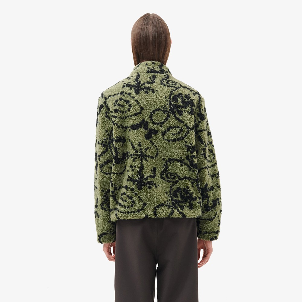 Print Fleece Jacket 'Green Mix'