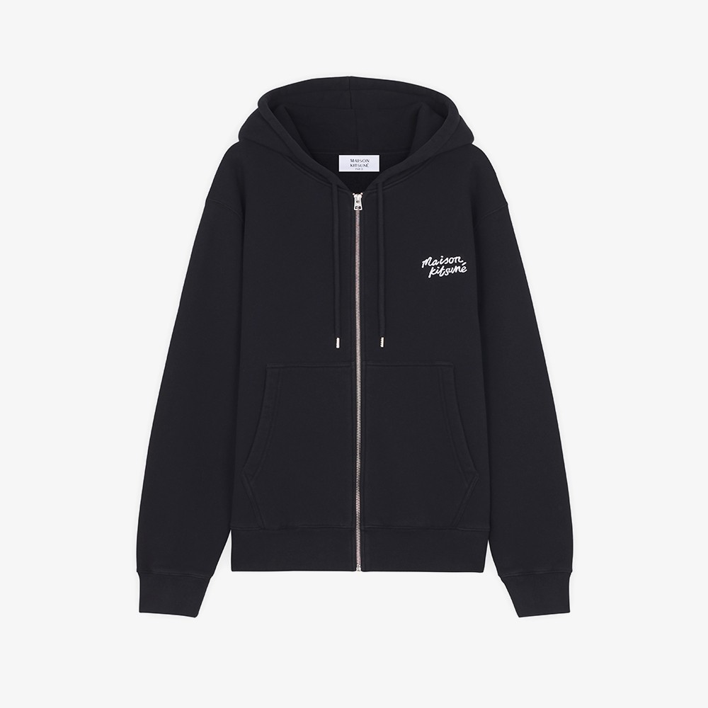 Handwriting Comfort Zipped Hoodie 'Black'