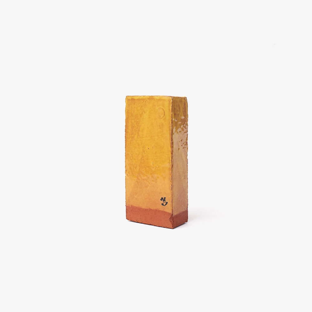 A Single Brick Candle Holder 'Yellow'