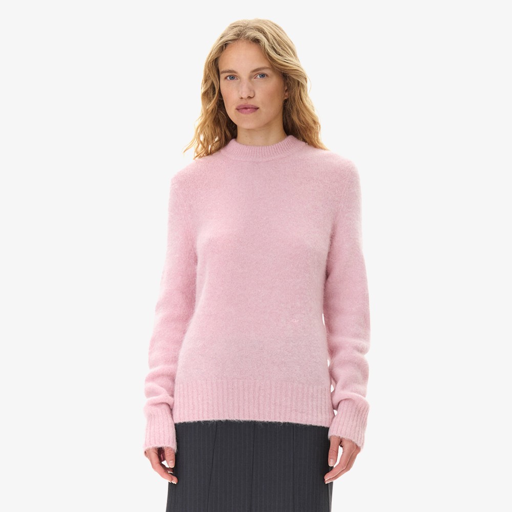 Brushed Alpaca O-neck 'Pink'