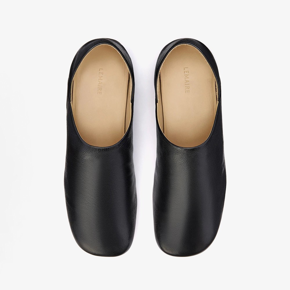 Soft Leather Slippers 'Black'