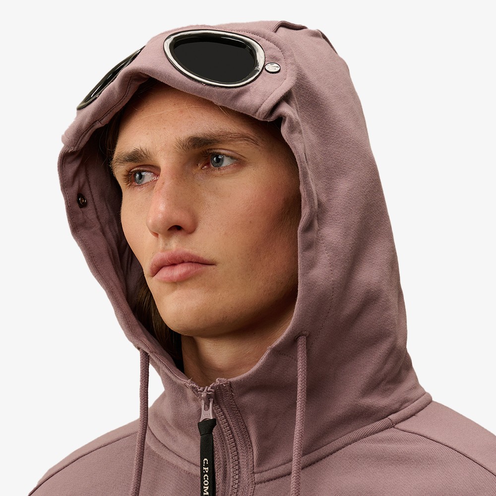 Diagonal Raised Fleece Goggle Zipped Sweatshirt 'Purple Dove'