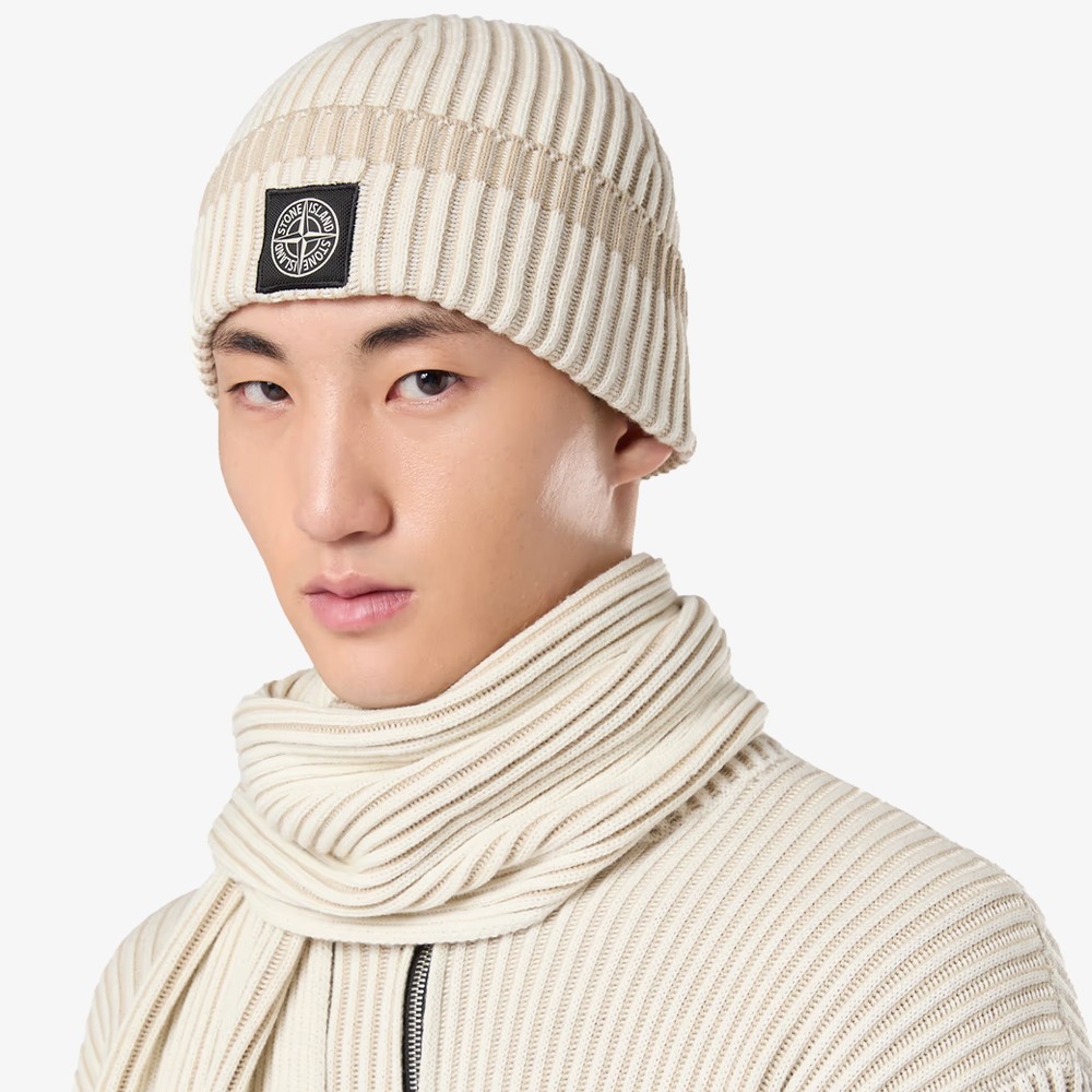 Vanisé Full Rib Rws Wool Beanie 'Natural Grey'