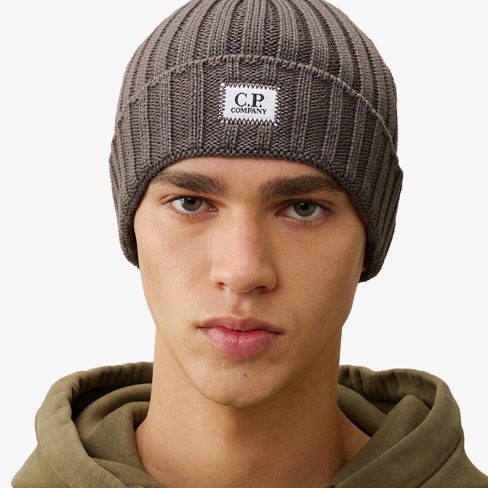 Extra Fine Merino Wool Logo Beanie 'Boulevard'