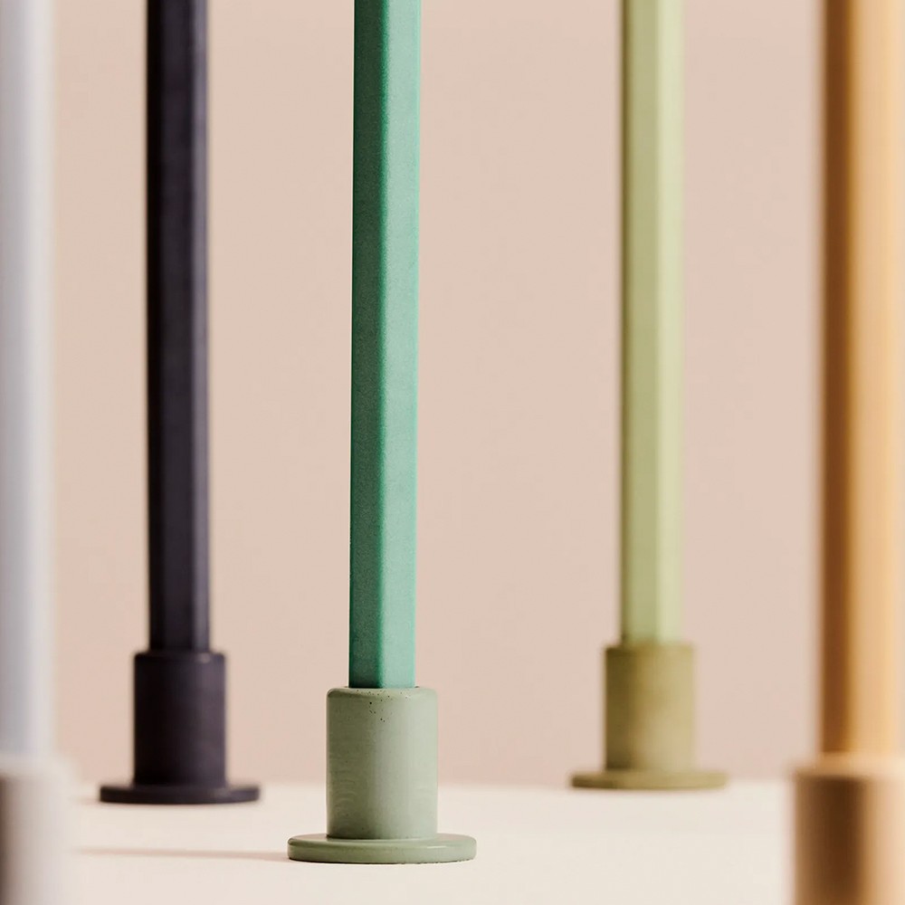 Tube Candleholder Concrete-Small 'Dusty Green'