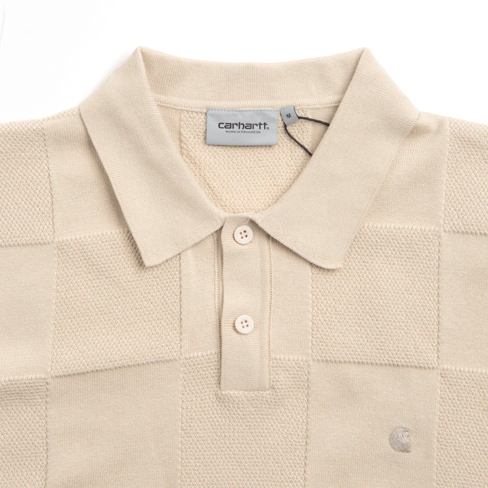 S/S Checker Polo Cotton Knit 'Beige'