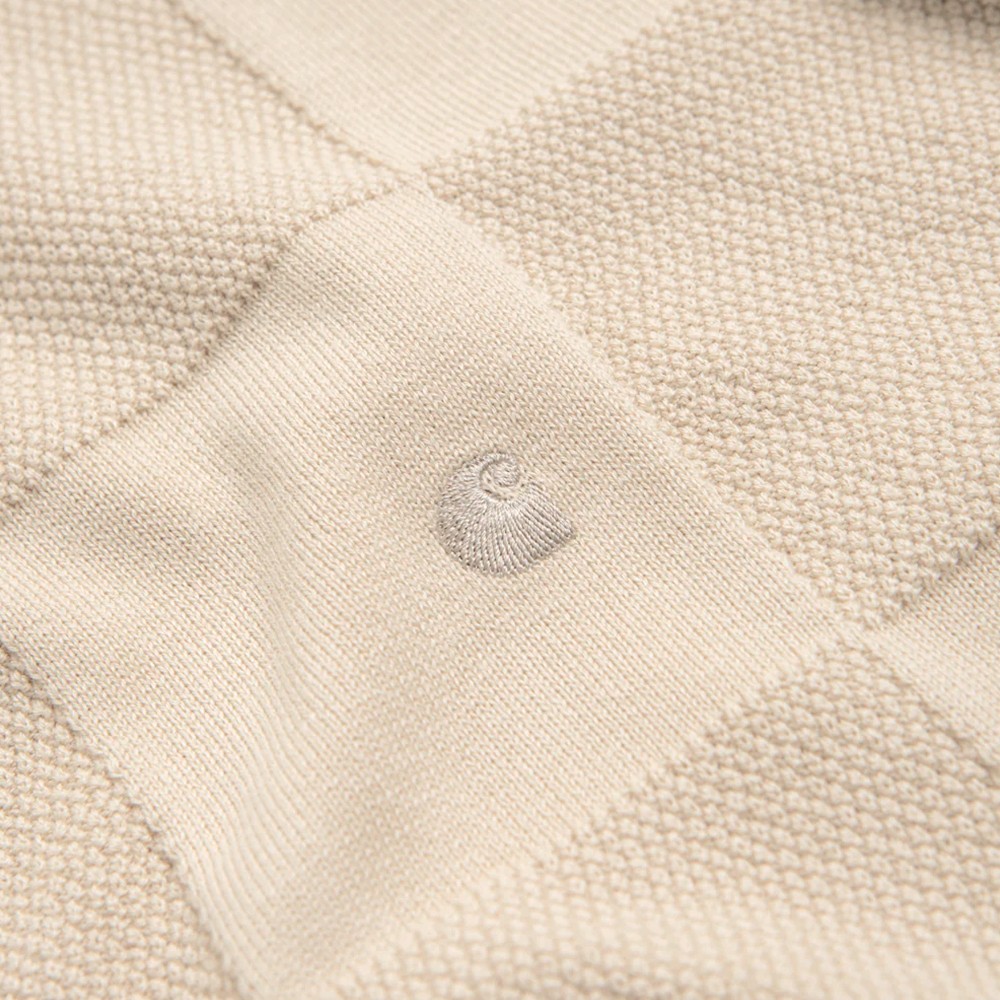 S/S Checker Polo Cotton Knit 'Beige'