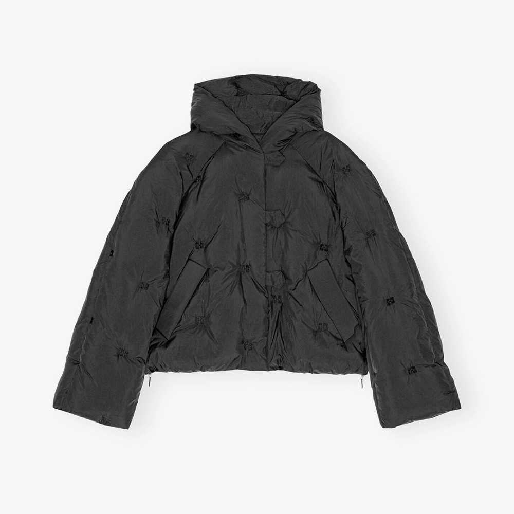 Nylon Tech Puffer Short Jacket 'Black'